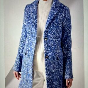 Vilagallo Oxford Coat in Blue Zebra Jacquard